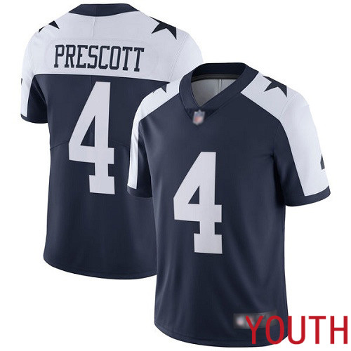 Youth Dallas Cowboys Limited Navy Blue Dak Prescott Alternate #4 Vapor Untouchable Throwback NFL Jersey->women nfl jersey->Women Jersey